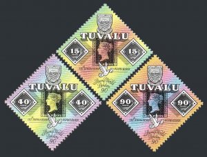 Tuvalu 539-541, MNH. Michel 560-562. LONDON-1990. Penny Black, 150th Ann.