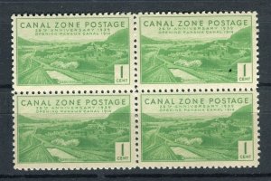 USA; CANAL ZONE 1939 early Canal Open Anniversary issue 1c. Block of 4