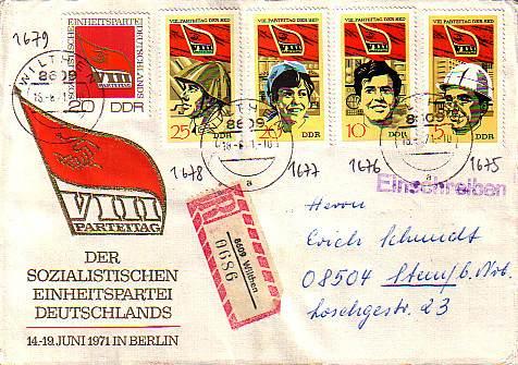 Germany D.D.R., First Day Cover, Registered