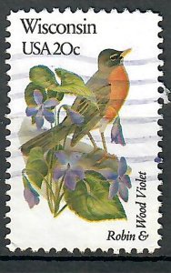 2001 Wisconsin Birds and Flowers used single - perf 10.5 x 11