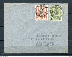 Poland 1916 Local Cover Warsaw Franked with city stamp Mi 7-8 13273