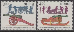 NORWAY SG952/3 1985 ARTILLERY ANNIVERSARIES MNH