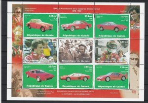 Rep. de Guinee 1998 Ferrari Sports Cars Mint Never Hinged Stamps Sheet Ref 28636