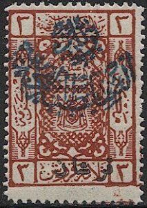 SAUDI ARABIA Nejd 1925 Scott 48, Mint NH 2pi on 3pi, F-VF + Variety