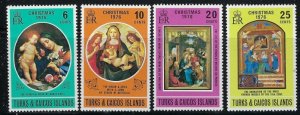 Turks and Caicos 317-20 MNH 1976 Christmas (fe8592)