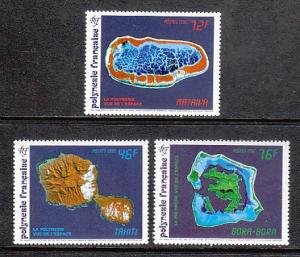 French Polynesia Map 587-589 MNH  VF