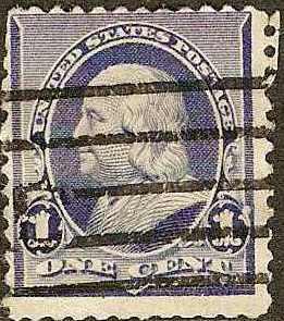 US - #219 -used- 1890 - Franklin - 1c -SCV-$0.75
