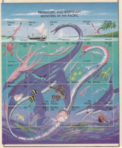 Palau #  318, Prehistoric Sea Creatures, Sheet of 25, NH, 1/2 Cat.