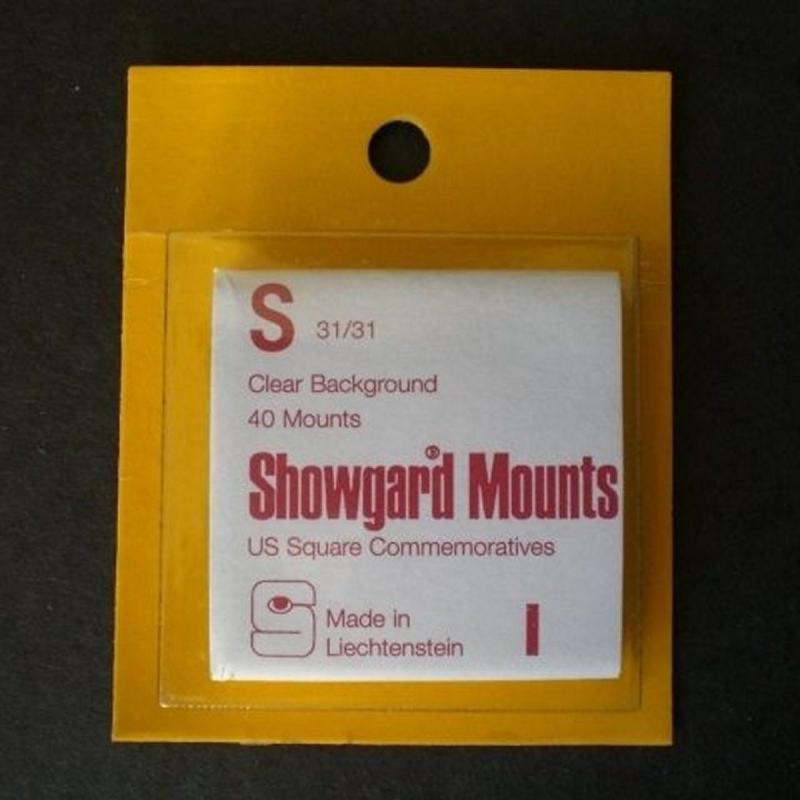 Showgard Stamp Mount Size S 31/31 mm - CLEAR - Pack of 40 (31x31  31mm) PRECUT