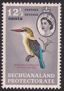Bechuanaland 1961 QE2 12 1/2ct Brown Head Kingfisher MM SG 175 ( T164 )