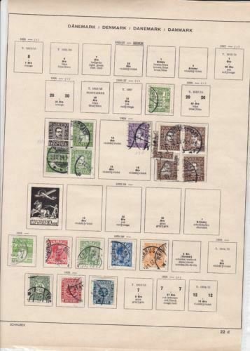 denmark 1920 - 1930  stamps on album pages  ref r15090