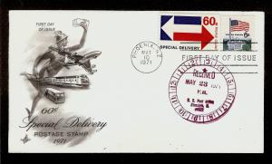 FIRST DAY COVER #E23 Special Delivery 60c + Purple Dial Rec'd ARTCRAFT FDC 1971