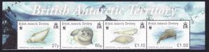 BAT WWF Crabeater Seal Strip with Territory's name SG#506/09 SC#505-08 MI#505-08