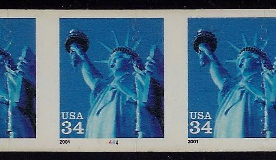 3477 - Huge Die Cut Shift Erro / EFO PNC6 #4444 Statue of Liberty  Mint NH