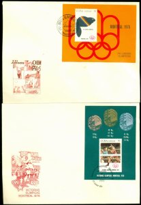 Cuba 1976 Summer Olympics Montreal 2xMS FDC(XL)