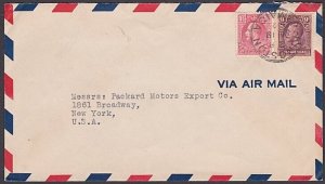JAMAICA 1932 airmail rate cover to USA - GV 10d franking...................A1424
