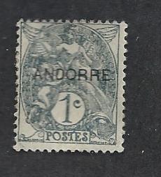 ANDORRA - FRENCH SC# 1 AVF OG 1931