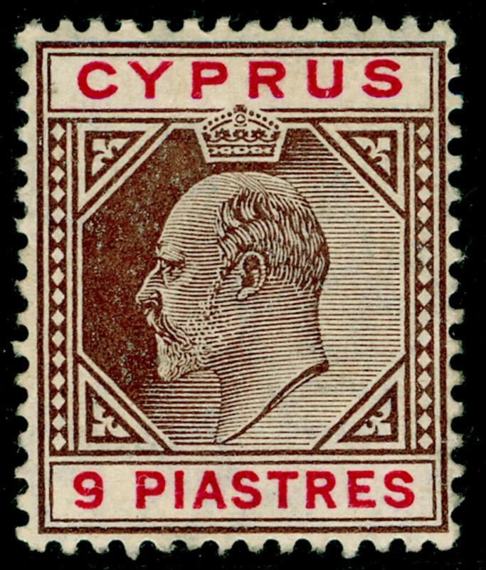 CYPRUS SG68, 9pi brown & carmine, M MINT. Cat £50.