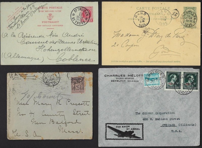 BELGIUM FRANCE 1900 1950 CONGO COLLECTION OF 16 STAMP HISTORY COVERS & CARDS SEE