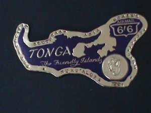 TONGA-SC# C10 MAP OF TONGA & KOULA GOLD COIN -MINT VF-KEY STAMP-60 YEARS OLD