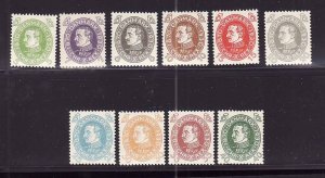 Definitive set-unused-hinged-Denmark-Sc#210-19-King Christia