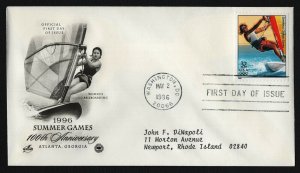 #3068h 32c Women's Sailboarding, Art Craft-PCS FDC **ANY 5=FREE SHIPPING**