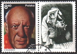 Poland. 1981. sc 2728. Picasso, self-portrait. USED.