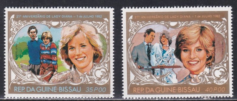 Guinea-Bissau # C47-48, Princess Diana's 21st Birthday, Mint NH, 1/2 Cat.