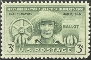 Scott #983 1949 3¢ Puerto Rico Election MNH OG XF