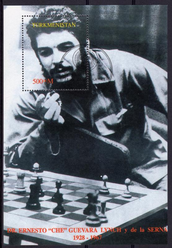 Turkmenistan 1997 YT#Bl.7 Ernesto Che Guevara Play CHESS S/S Perforated Used