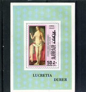 Ajman 1972 LUCRETIA BY DURER Deluxe s/s Imperforated Mint NH