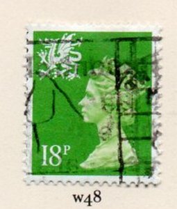 Great Britain Wales Sc WMMH34 18p  Machin Head  stamp used