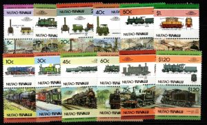 TUVALU-NIUTAO Sc9/20 1984-85 LOCOMOTIVES MNH