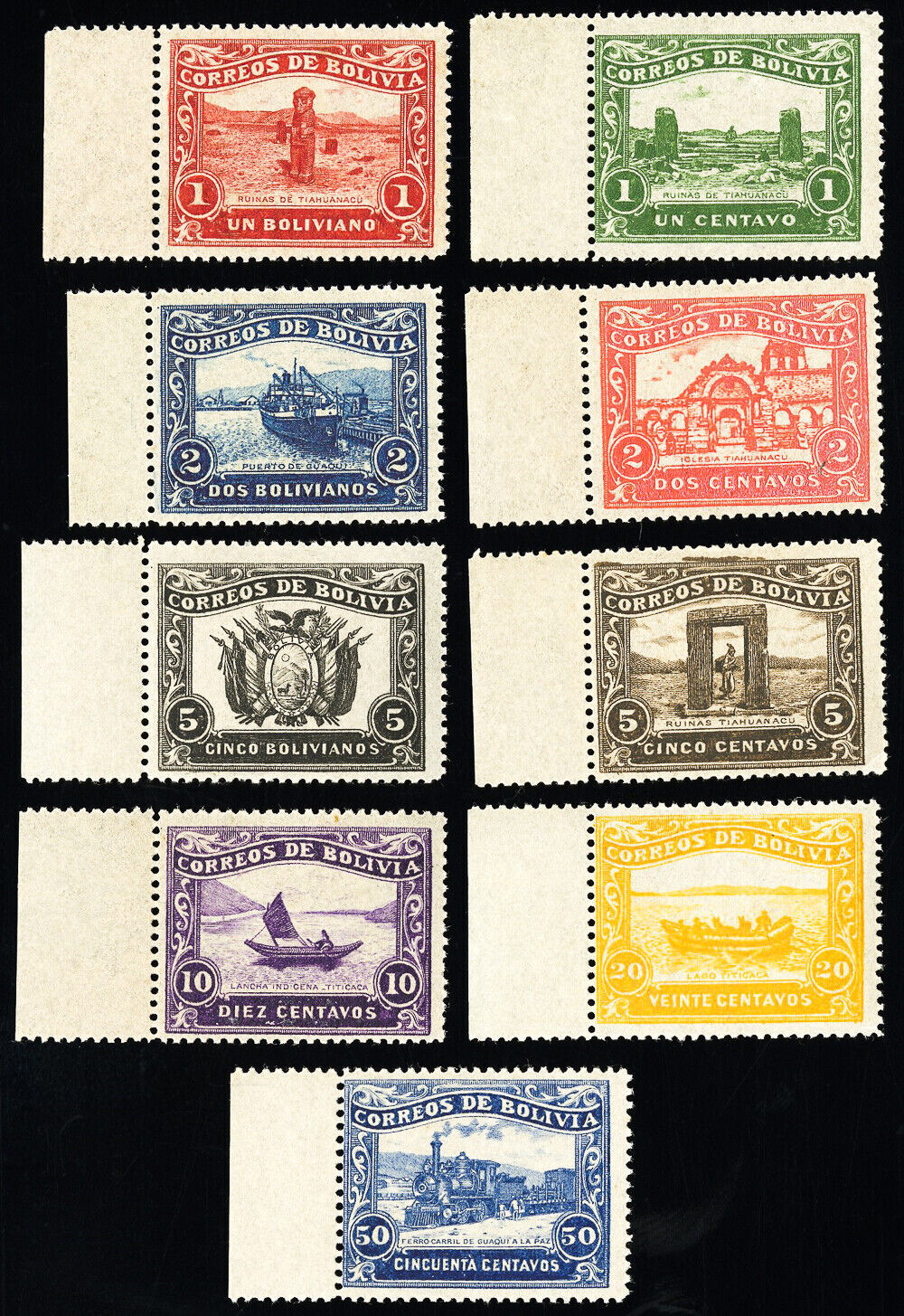 Bolivia 1915 La Paz Unissued Set