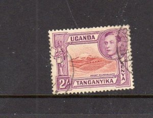 KENYA,UGANDA&TANZANIA #81 1954 2sh KING GEORGE VI & KILAMANJARO F-VF USED d