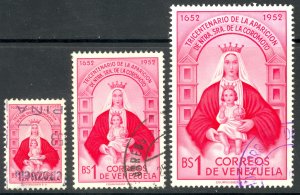 VENEZUELA 1952-53 VIRGIN OF COROMOTO Set Sc 641-643 VFU