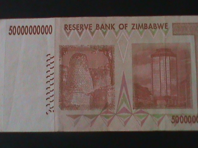 ​ZIMBABWE-2008-RESERVE BANK OF ZIMBABWE-50 BILLION DOLLARS-LT. CIRCULATED-VF