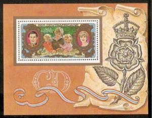 Central African 1981 Lady Diana & Prince Charles Flower Crown Sc 466 Deluxe S...