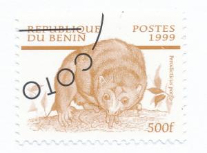 Benin 1999 Scott 1119 CTO- 500fr Wildlife, Perodictius Potto