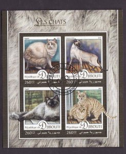 Djibouti-used sheet-Animals-Cats-Ragdoll-2016-