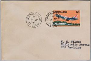 39806  ST LUCIA -  POSTAL HISTORY - COVER  postmark: HOSPITAL ROAD 1981 Medicine