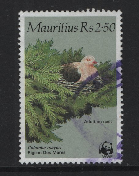 Mauritius  #615  used   1985  birds  2.50r  nesting .   WWF