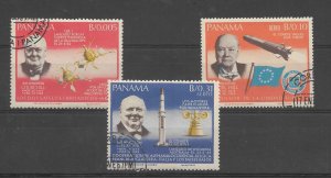 PANAMA 1966 INTERNATIONAL COOPERATION IN SPACE EXPLORATION W. CHURCHIL USED SET