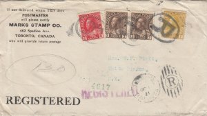 Canada - Oct 1, 1921 Toronto, ON Registered Cover to States