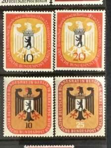 1955-6 Berlin Coat of Arms Sc# 9N116-9, Two Complete sets MNH