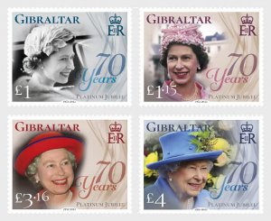 Gibraltar - Postfris/MNH - Complete set Platinum Jubilee Queen Elizabeth 2022