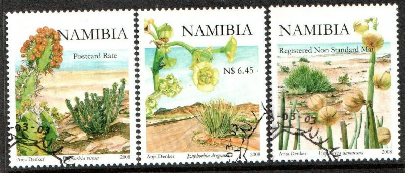 2008   NAMIBIA  -  SG: 1096/98  -  EUPHORBIAS  -  USED 