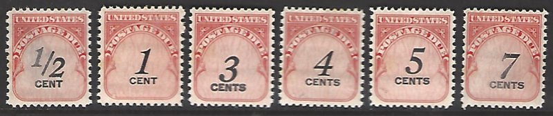 USA #J88-J95 MNH Set of 6