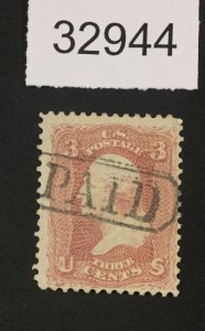 US STAMPS   #65 PAID CANCEL USED  LOT #32944