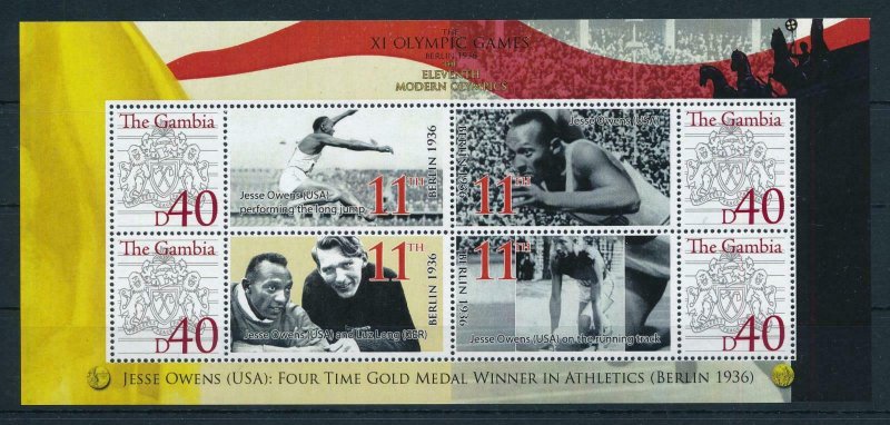 [105218] Gambia 2008 Olympic Games Berlin Jesse Owens Souvenir Sheet MNH